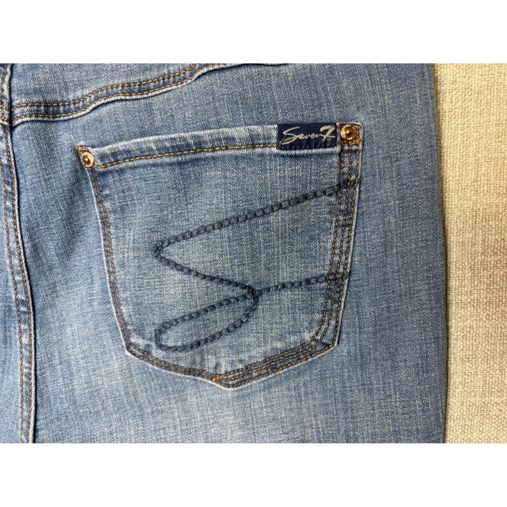 Seven7 Women Medium Wash Distressed High Rise Skinny Jeans Size 16 - Picture 15 of 15